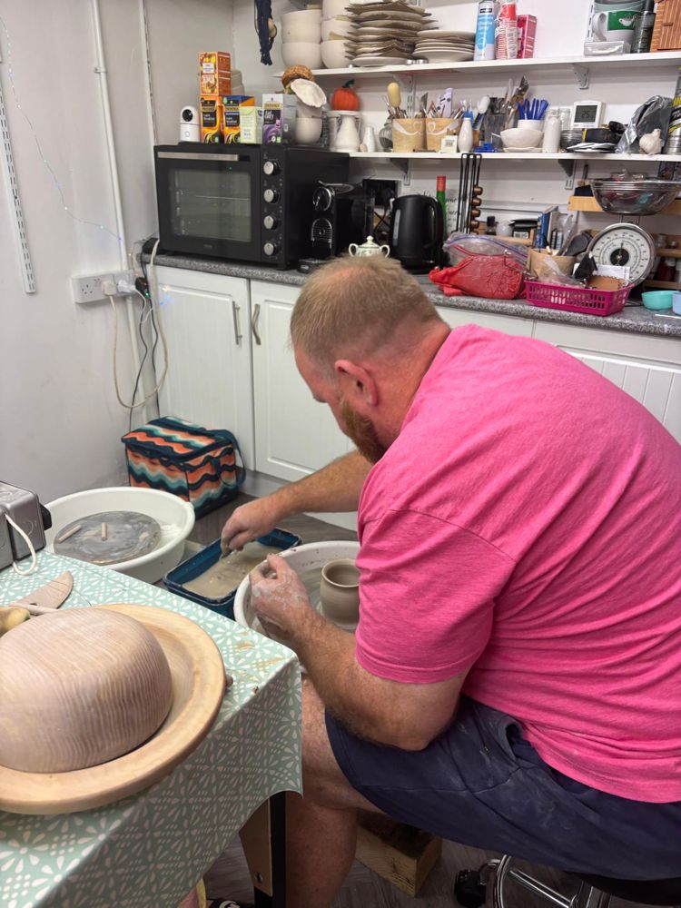 Throwing on the potter's wheel